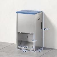 PawHut 50lbs Automatic Dog Feeder, Galvanized Gravity Pet Feeder with Lockable Clear Door, Indoor and Outdoor Use(m-3)