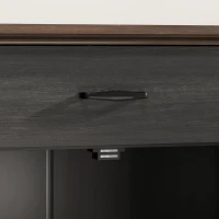 HOMCOM 55" Buffet Cabinet, Farmhouse Sideboard with 1.2" Thick Top, 4 Barn Doors, 2 Drawers and 2 Adjustable Shelves, Black(m-10)