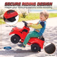 Qaba Ride on Push Car, Licensed Shelby Foot to Floor Sliding Toddler Toy with Trailer, Lift-Up Hood for 18-72 M, Red(m-5)