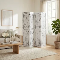 HOMCOM Screen Divider Room Divider Screen with Foldable Design for Indoor Bedroom Office 5.5' Rustic White(m-8)