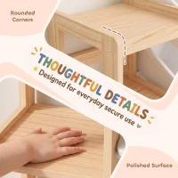 Qaba Toy Storage Organizer with 3 Shelves and 12 Bins, Montessori Kids Wooden Shelf for Playroom, Bedroom, Nursery, Natural(m-7)