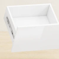 HOMCOM Modern Nightstand Set of 2, Narrow Bedside Table with 2 Drawers and High Gloss Drawer Fronts for Bedroom, White(m-11)