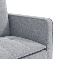 HOMCOM 51" Sofa Bed, Holland Velvet Loveseat Pull Out Sleeper Sofa with USB Ports, Adjustable Backrest, Side Pockets Grey(m-10)