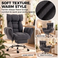 HOMCOM Criss Cross Office Chair with Flip-Up Armrests, Reclining Desk Chair with Wide Seat, Footrest, Wheels, Dark Gray(m-7)