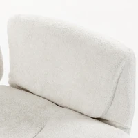 HOMCOM Big and Tall Office Chair with Flip Armrests for Cross Legged Sitting, 400 lbs Heavy Duty Computer Desk Chair, Cream(m-9)