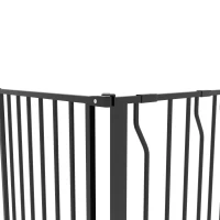 PawHut 30"- 45" Easy Install Pet Gate w/ Door & Double Locking System, Extra Wide Dog Gate for Stairs, Hallways, Black(m-11)