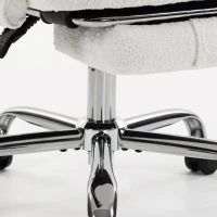 HOMCOM Big and Tall Office Chair with Flip Armrests for Cross Legged Sitting, 400 lbs Heavy Duty Computer Desk Chair, Cream(m-10)