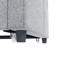 HOMCOM 51" Sofa Bed, Holland Velvet Loveseat Pull Out Sleeper Sofa with USB Ports, Adjustable Backrest, Side Pockets Grey(m-11)