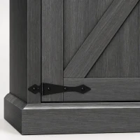 HOMCOM 30" Buffet Cabinet, Farmhouse Sideboard with 1.2" Thick Top, 2 Barn Doors, Drawer and Adjustable Shelf, Black(m-9)