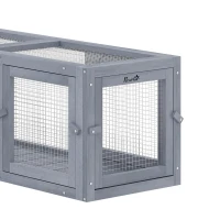 PawHut 79" Long Cat Tunnel, Cat shelter L- Shape with Extendable Design for Indoor/Outdoor Use with Removable Door, Light Grey(m-10)