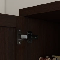 HOMCOM 63" Kitchen Storage Cabinet, 5-tier Pantry Cabinet with Doors and Adjustable Shelves for Dining Room, Dark Brown(m-11)
