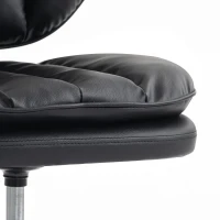 HOMCOM Ergonomic Cross Legged Office Chair, 360° Swivel Meditation Desk Chair with Wheels and Detachable Wider Footrest, Black(m-11)