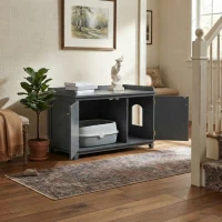 PawHut Cat Litter Box Furniture with Large Hidden Storage(m-10)