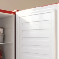 HOMCOM Compact Upright Freezer, 2.1 Cubic Feet Mini Freezer with Reversible Door, 2 Shelves, Adjustable Temperature, Red(m-12)