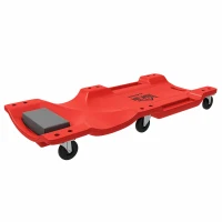 HOMCOM 40" Mechanic Creeper, 330 LBS Capacity, Low Profile, Padded Headrest, 2 Tool Trays, 6 Casters for Auto Repair, Red(m-2)