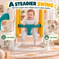 Qaba 11 in 1 Toddler Slide and Swing Set w/ Playhouse, Kids Slide Playset Indoor Playground for 1-4 Years, Yellow(m-6)