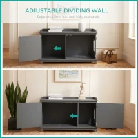 PawHut Cat Litter Box Furniture with Large Hidden Storage(m-5)