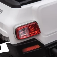 Aosom 2 Seater Ride-On Car, Electric Police Truck for Kids with LED Lights, MP3 and Parental Remote Control, White(m-16)