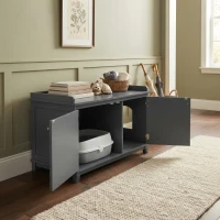 PawHut Cat Litter Box Furniture with Large Hidden Storage(m-2)