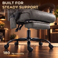 HOMCOM Massage Office Chair Vibration Computer Chair Heated Reclining PU Leather Footrest Height Adjustable Gray(m-7)