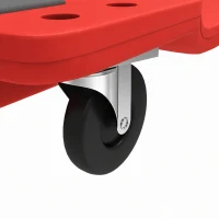 HOMCOM 40" Mechanic Creeper, 330 LBS Capacity, Low Profile, Padded Headrest, 2 Tool Trays, 6 Casters for Auto Repair, Red(m-10)