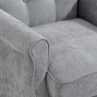 HOMCOM Accent Chair, Mid-Century Modern Armchair with Thick Padded Seat, Spring Cushion, Solid Wood Legs, Grey(m-11)