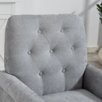 HOMCOM Accent Chair, Mid-Century Modern Armchair with Thick Padded Seat, Spring Cushion, Solid Wood Legs, Grey(m-12)