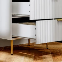 HOMCOM Modern Chest 4-Drawer Dresser for Bedroom with Gold Legs and Handles, White(m-10)