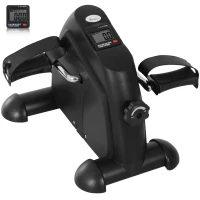 Soozier Portable Mini Pedal Exercise Bike Indoor Cycle Fitness Arm Leg w/ LCD Display, Black(m-2)