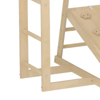 Qaba 7-in-1 Kids Montessori Jungle Gym with Reversible Slide, Basketball Hoop, Monkey Bars, Rock Wall, Climbing Net & Ladder(m-10)