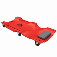 HOMCOM 40" Mechanic Creeper, 330 LBS Capacity, Low Profile, Padded Headrest, 2 Tool Trays, 6 Casters for Auto Repair, Red(m-13)