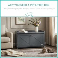 PawHut Cat Litter Box Furniture with Large Hidden Storage(m-7)