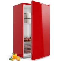 HOMCOM Compact Upright Freezer, 2.1 Cubic Feet Mini Freezer with Reversible Door, 2 Shelves, Adjustable Temperature, Red(m-13)