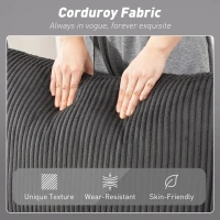 HOMCOM Pull Out Sofa Bed, Corduroy U-Shaped Sleeper Sofa Couch with Storage Chaise, Pillows, Spring and Futon Couch, Grey(m-8)