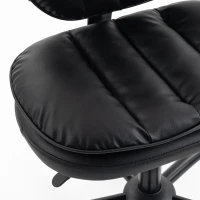 HOMCOM Ergonomic Cross Legged Office Chair, 360° Swivel Meditation Desk Chair with Wheels and Detachable Wider Footrest, Black(m-10)