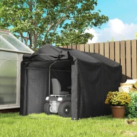 Outsunny Outdoor Storage Shed, UV Resistant Bike Tent with Roll-up Zipper Door, Portable Shed for Bike, Motorcycle, Black(m-8)