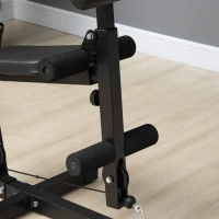 Soozier Home Gym Equipment Weight Training Machine, Multifunction Workout Machine with 143lbs Weight Stack for Full Body Workout and Strength Training, Black(m-8)