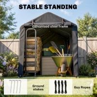 Outsunny Outdoor Storage Shed, UV Resistant Bike Tent with Roll-up Zipper Door, Portable Shed for Bike, Motorcycle, Dark Grey(m-5)