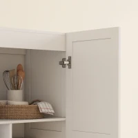 HOMCOM 71" Tall Farmhouse Pantry Cabinet, Kitchen Pantry Storage Cabinet with Soft-Close Hinges, Adjustable Shelves, White(m-14)