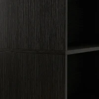 HOMCOM Bookshelf with LED Lights, 5-Tier Bookcase, Cable Holes, for Living Room, Study, Black Wood Grain(m-10)