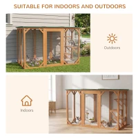 PawHut 71"L Catio Outdoor Cat Enclosure, Indoor Cat Cage, Pet House, Small Animal Hutch for 1-2 Rabbit, Kitten, Kitty Crate Kennel w/ Waterproof Roof, Multi-Level Platforms, Orange(m-8)
