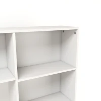 HOMCOM Modern Corner Computer Desk, L Shaped Desk with Storage Shelves for Home Office, Bedroom, White(m-9)