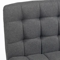 HOMCOM Armless Office Desk Chair, Linen Computer Chair with Rocking Function, Swivel, Wheels, Dark Grey(m-10)