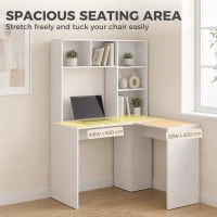 HOMCOM Modern Corner Computer Desk, L Shaped Desk with Storage Shelves for Home Office, Bedroom, White(m-4)