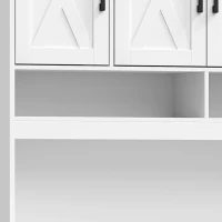 HOMCOM 73" Pantry Cabinet with Charging Station, Tall Kitchen Hutch with Microwave Stand, Kitchen Pantry Storage Cabinet, White(m-11)
