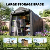 Outsunny Outdoor Storage Shed, UV Resistant Bike Tent with Roll-up Zipper Door, Portable Shed for Bike, Motorcycle, Dark Grey(m-7)