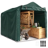 Outsunny Outdoor Storage Shed, UV Resistant Bike Tent with Roll-up Zipper Door, Portable Shed for Bike, Motorcycle, Dark Green(m-9)