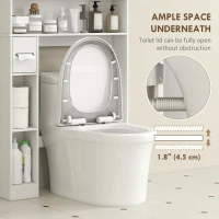 HOMCOM Over The Toilet Storage Shelf, Bathroom Organizer with Adjustable Shelf, Toilet Paper Holder for Bathroom, Laundry(m-6)