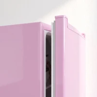 HOMCOM Compact Upright Freezer, 2.1 Cubic Feet Mini Freezer with Reversible Door, 2 Shelves, Adjustable Temperature, Pink(m-9)