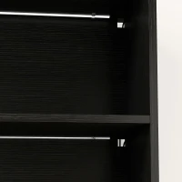 HOMCOM Bookshelf with LED Lights, 5-Tier Bookcase, Cable Holes, for Living Room, Study, Black Wood Grain(m-9)